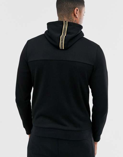 Boss athleisure logo outlet zip hooded sweatshirt