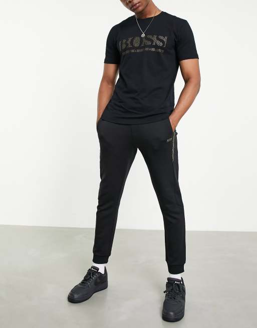 BOSS Athleisure Hadiko 2 Pixel Czarne joggersy