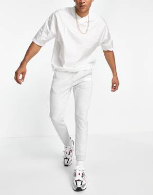 BOSS Athleisure Hadiko Batch logo joggers with contrast side panel in grey - ASOS Price Checker