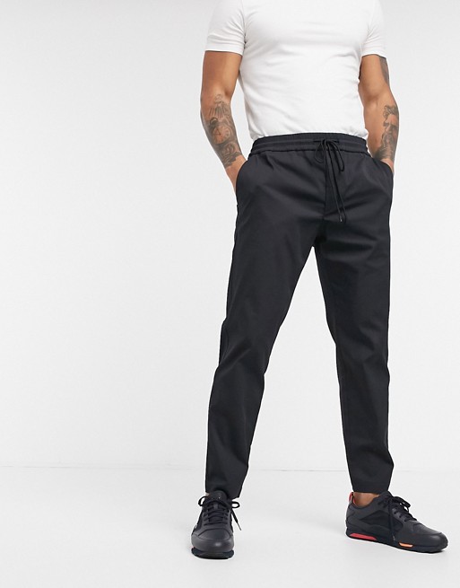 BOSS Athleisure keen2 taprered fit trousers in black