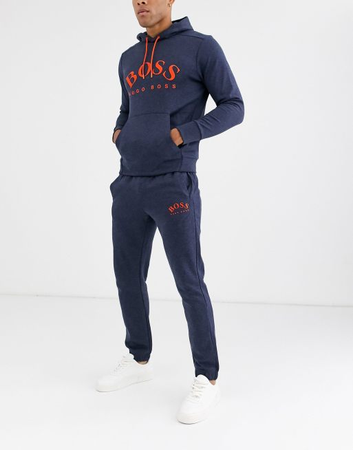 Grey and orange outlet hugo boss tracksuit