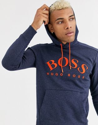 boss panel logo overhead hoodie