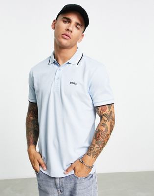 Boss Athleisure paddy polo in blue  - ASOS Price Checker