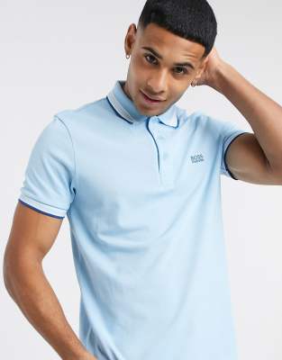 boss athleisure paddy polo t shirt blue
