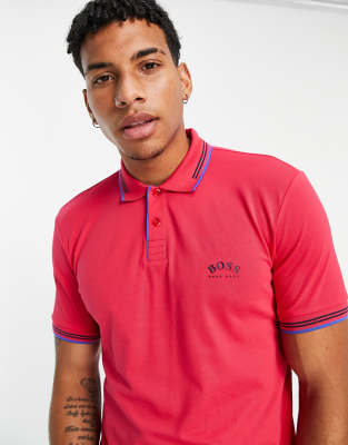 boss athleisure paule tipped polo shirt