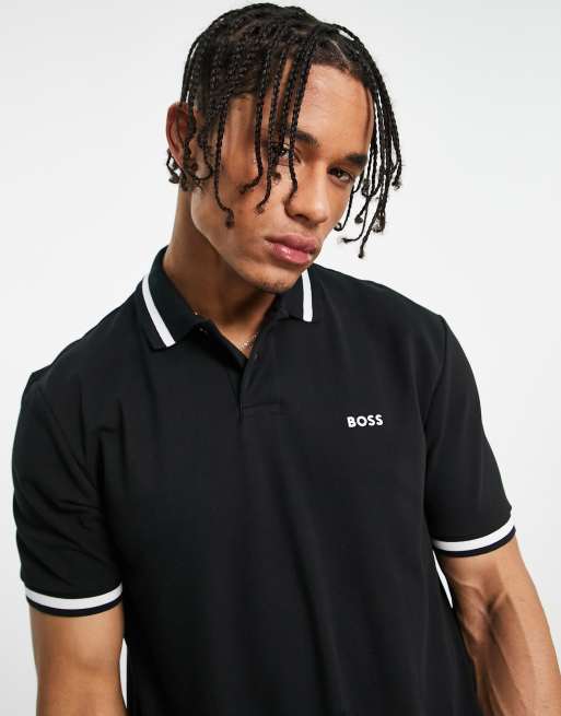 BOSS Athleisure Pio polo shirt in black