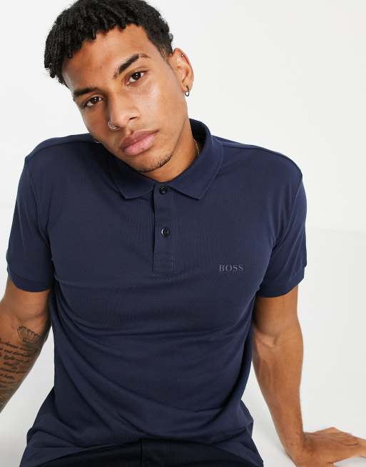 BOSS Athleisure - Piro - Poloskjorte i ensfarvet med logo