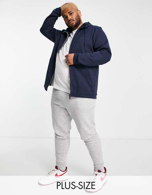 BOSS Athleisure Plus – Saggy – Bluza z kapturem i zamkiem na całej długości