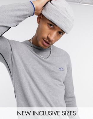 BOSS Athleisure Riston crew neck knitted jumper in grey