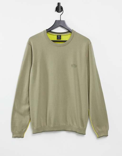 BOSS Athleisure - Riston S21 - Khakifarvet striktrøje
