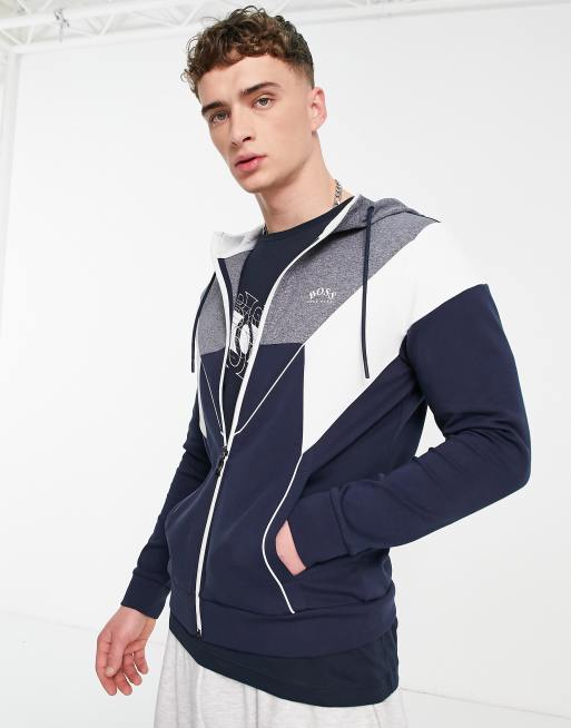 Boss athleisure saggy zip thru hoody sale