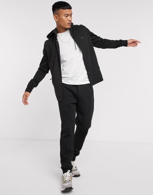 BOSS Athleisure - Saggy X - Hoodie met ritssluiting in zwart