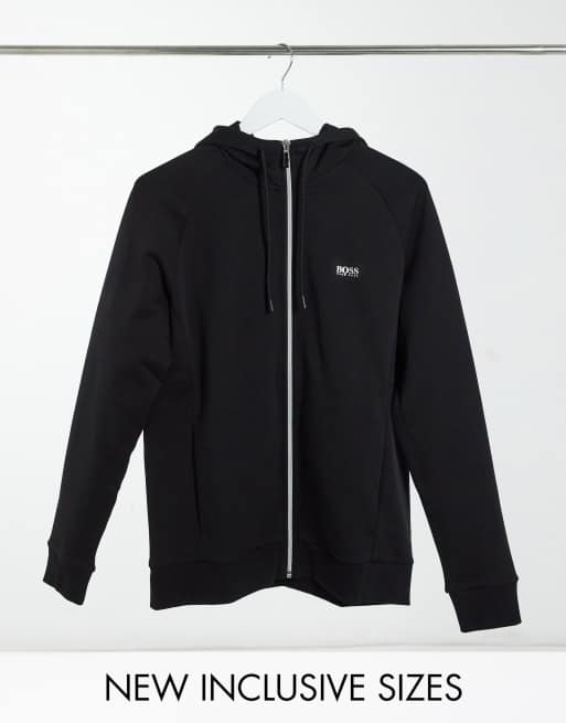 BOSS Athleisure Saggy zip up hoodie in black part of a set