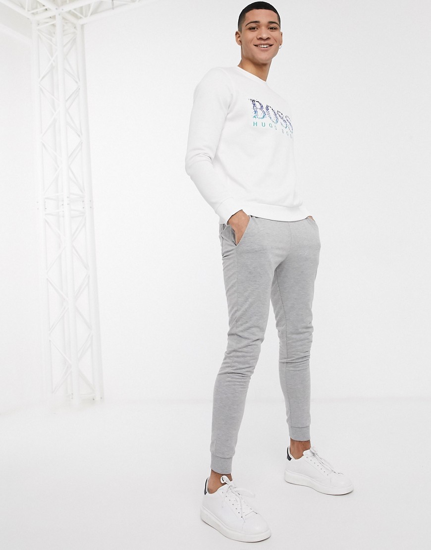 BOSS Athleisure - Salbo - Iconisch sweatshirt met ronde hals-Wit