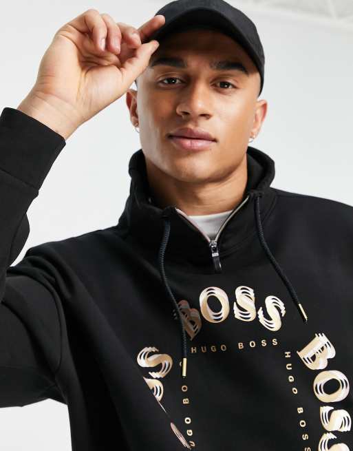 BOSS - Athleisure - Salboa - Sweat à col montant - Noir | ASOS