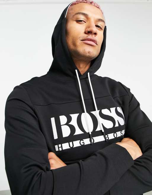 BOSS Athleisure Soody 1 overhead hoodie in black | ASOS