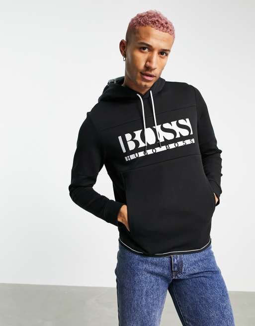 BOSS Athleisure Soody 1 overhead hoodie in black