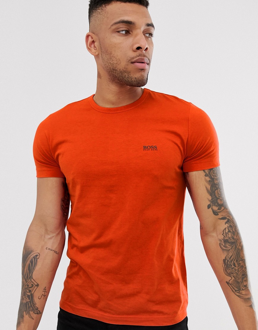 Boss Athleisure - T-shirt con logo arancione scuro
