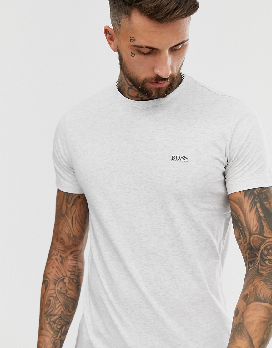 BOSS - Athleisure - T-shirt grigio mélange con logo davanti e dietro