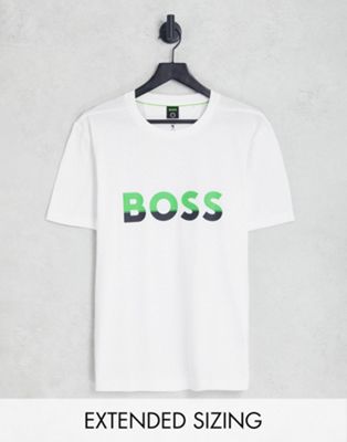 BOSS Green Tee 1 large logo t-shirt in white