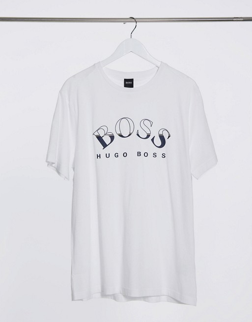 BOSS Athleisure Tee 1 large logo t-shirt in white