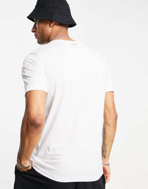 BOSS Athleisure - Tee 1 - T-shirt con logo ripetuto, colore bianco/rosso, 2 di 4