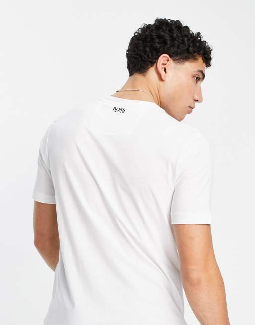 BOSS Athleisure Tee 1 large logo t-shirt in white