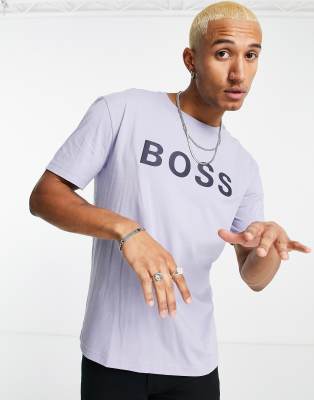 Boss Athleisure tee 6 T-shirt in blue  - ASOS Price Checker