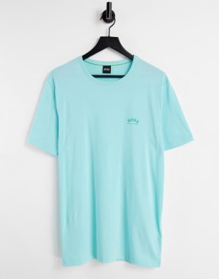 BOSS Green BOSS Athleisure Tee Curved logo t-shirt in mint green