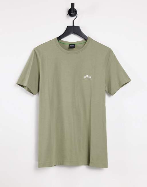 BOSS – Athleisure Tee Curved – T-Shirt in Grün
