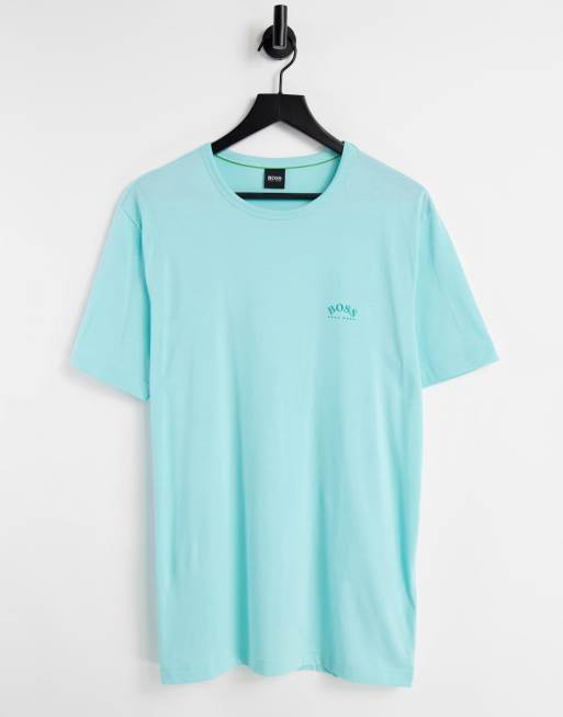 BOSS – Athleisure Tee Curved – T-Shirt mit Logo in Minzgrün