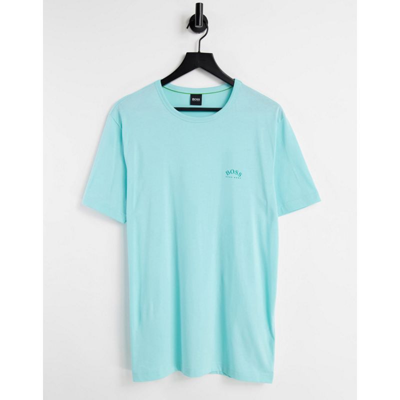 OcnKg  BOSS - Athleisure Tee Curved - T-shirt verde menta con logo