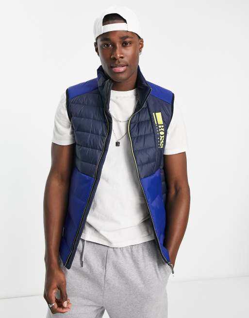 BOSS - Athleisure V Basalt - Gilet con collo a imbuto e logo