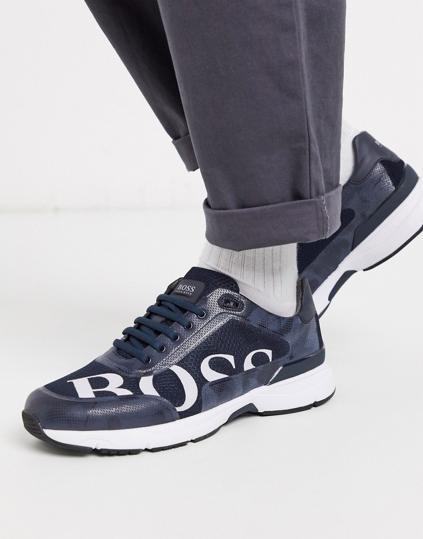 BOSS - Athleisure Velocity - Sneakers con logo-Blu
