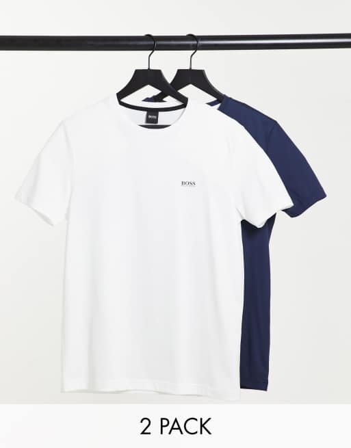BOSS Athleisure – Vit och marinblå t-shirt i 2-pack ASOS