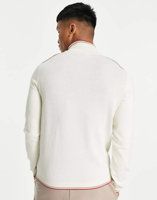 BOSS Athleisure – Zitom – Jasnobeżowy sweter z zamkiem pod szyją, 2 z 4