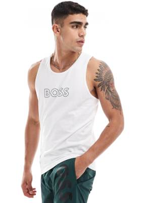 BOSS Bodywear Boss beach tank top in white