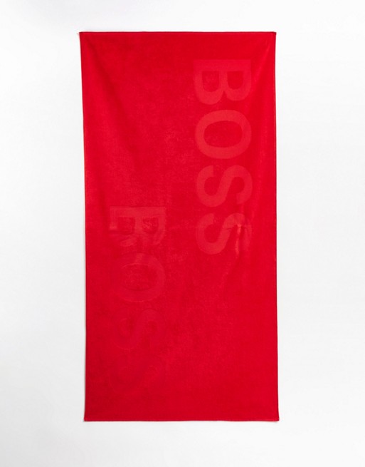 BOSS beach towel in red