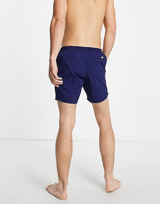Swimwear BOSS Beachwear large logo swim shorts in navy 