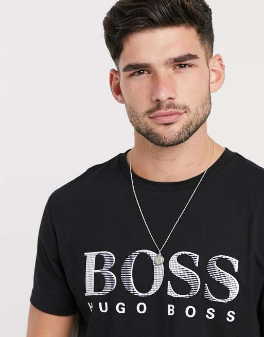 BOSS Beachwear logo t-shirt in black, 3 of 4