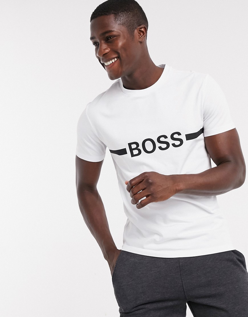BOSS Beachwear logo t-shirt in white