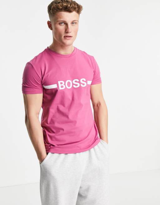 Mens pink hugo 2024 boss t shirt