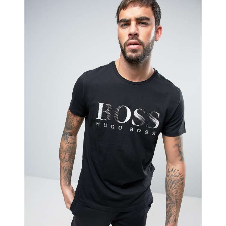 BOSS - Cotton-jersey T-shirt dress with logo detail