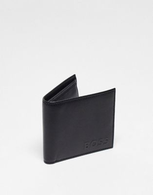 BOSS Orange Black Byron billfold wallet in black with coin pocket