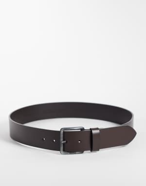 BOSS Black Jeeko leather belt in brown