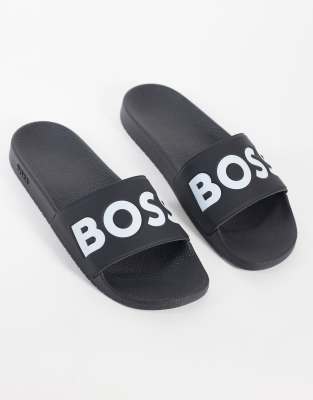 Boss Bodywear Boss Black Logo Print Slides