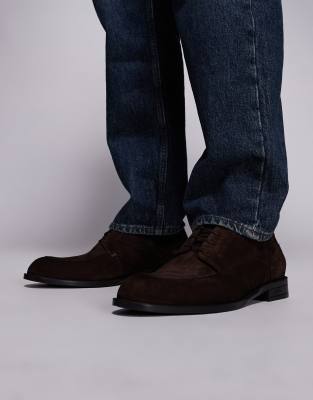 BOSS - Black Tayil - Derby-Schuhe aus Wildleder in Dunkelbraun-Brown Brown 42