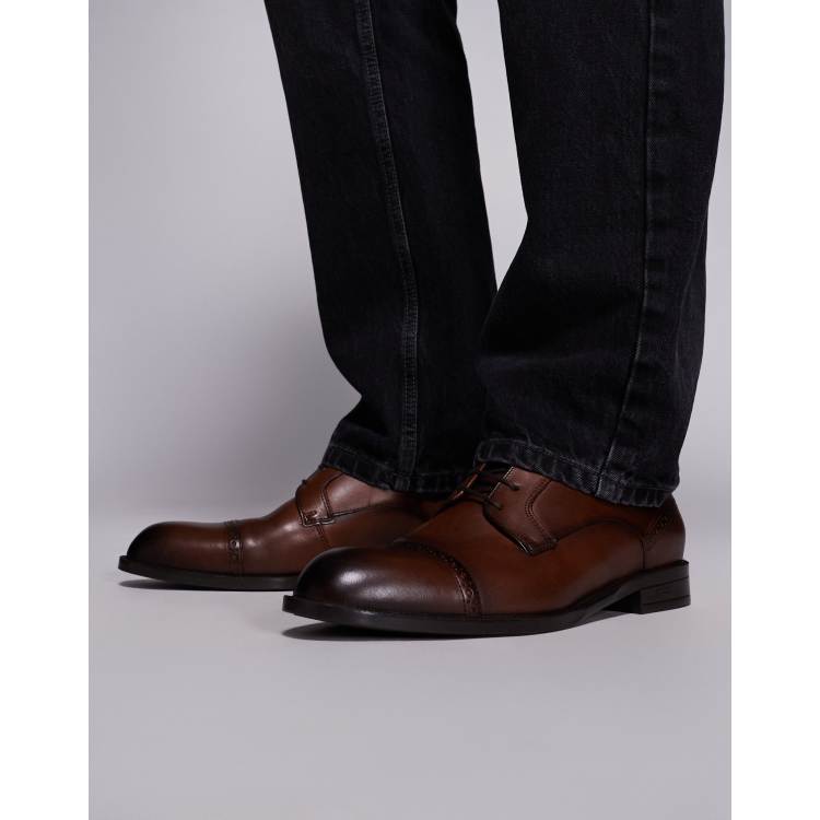 BOSS Tayil Brogue Cap Derby Lace Shoes Brown Leather 9M BOSS Tayil Brogue Cap Derby Lace Shoes Brown Leather 9M | eBay main image 3