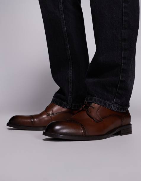 BOSS Black - Tayil - Leren derby schoenen in bruin - view 1