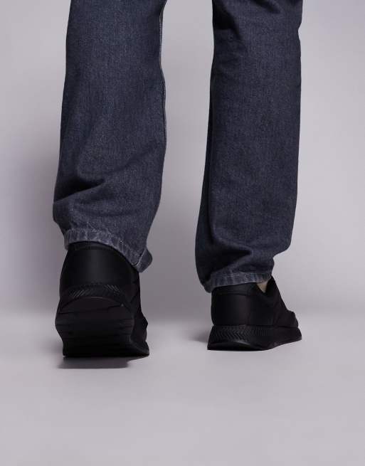 BOSS Black titanium runn trainers in black, 3 of 5
